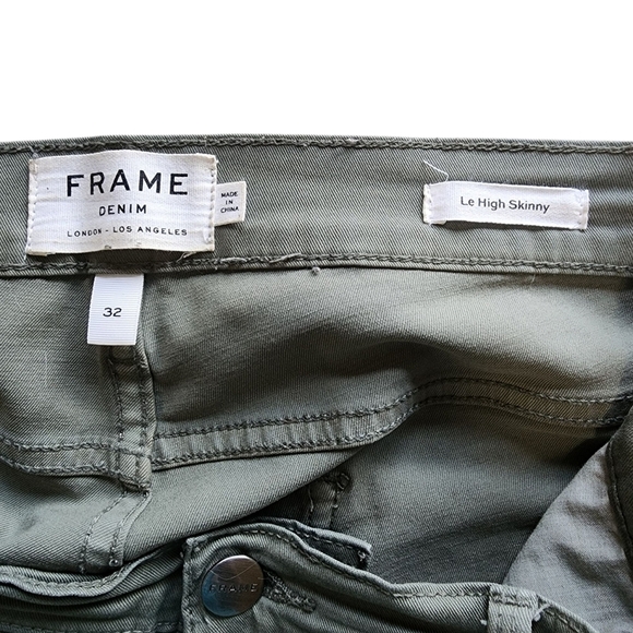 Frame Denim Le High Skinny Green Pants - 32 - Picture 5 of 7